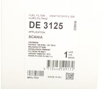 819 р. Фильтр топливный SCANIA 4 series MFILTER MFILTER de3125  с доставкой в г. Пермь. Увеличить фотографию 3