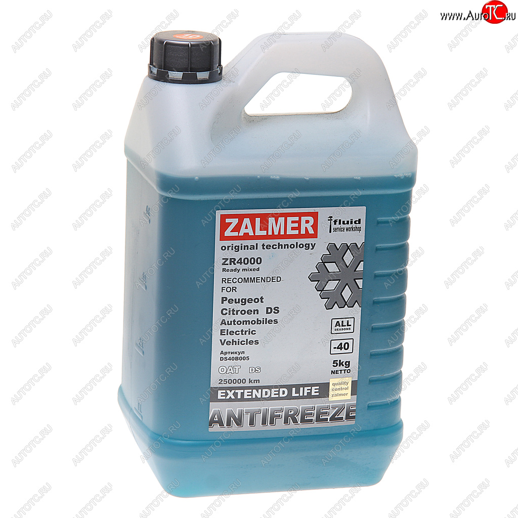 1 799 р. Антифриз сине-зеленый -40C ZR4000 DS OAT 5кг ZALMER ZALMER ds40b005  с доставкой в г. Пермь