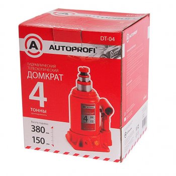 3 499 р. Домкрат бутылочный 4т 160-380мм 2-х плунжерный AUTOPROFI AUTOPROFI dt-04  с доставкой в г. Пермь. Увеличить фотографию 2