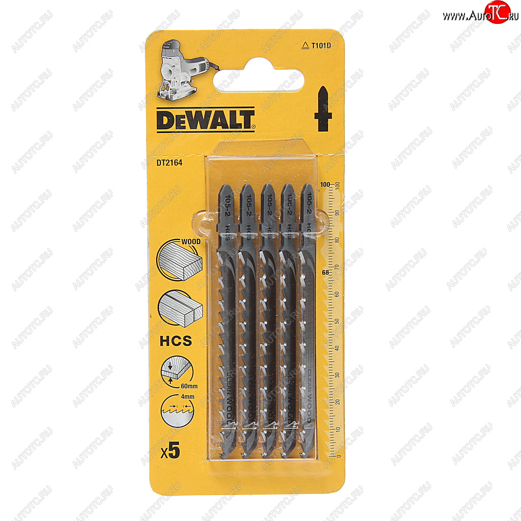 629 р. Пилка для лобзика набор 5шт. дерево 68мм DEWALT DEWALT dt2164-qz  с доставкой в г. Пермь