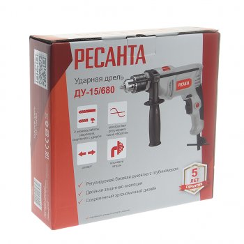 3 399 р. Дрель ударная 680Вт РЕСАНТА РЕСАНТА ду-15680  с доставкой в г. Пермь. Увеличить фотографию 7