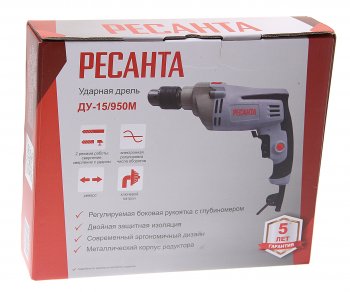 4 799 р. Дрель ударная 950Вт РЕСАНТА РЕСАНТА ду-15950м  с доставкой в г. Пермь. Увеличить фотографию 4