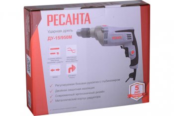 4 799 р. Дрель ударная 950Вт РЕСАНТА РЕСАНТА ду-15950м  с доставкой в г. Пермь. Увеличить фотографию 11