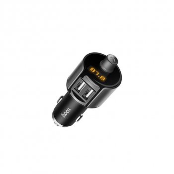 1 259 р. Устройство зарядное в прикуриватель с трансмиттером (bluetooth,hands free) HOCO HOCO e19 metal gray  с доставкой в г. Пермь. Увеличить фотографию 2
