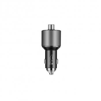 1 259 р. Устройство зарядное в прикуриватель с трансмиттером (bluetooth,hands free) HOCO HOCO e19 metal gray  с доставкой в г. Пермь. Увеличить фотографию 3