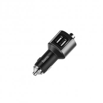 Устройство зарядное в прикуриватель с трансмиттером (bluetooth,hands free) HOCO HOCO e19 metal gray