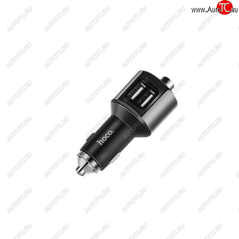 1 259 р. Устройство зарядное в прикуриватель с трансмиттером (bluetooth,hands free) HOCO HOCO e19 metal gray  с доставкой в г. Пермь