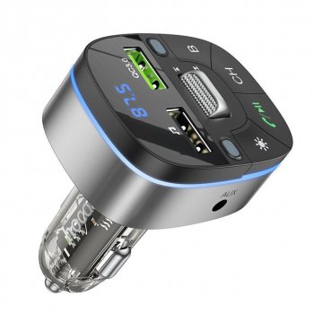 1 289 р. Устройство зарядное в прикуриватель с трансмиттером (bluetooth,hands free) HOCO HOCO e71 jazz black HOCO e71 jazz black  с доставкой в г. Пермь. Увеличить фотографию 2