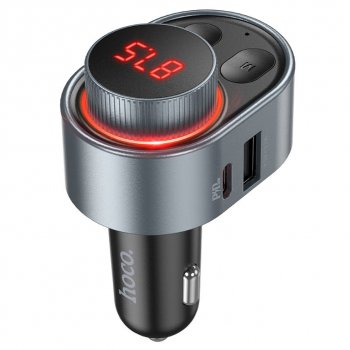 1 279 р. Устройство зарядное в прикуриватель с трансмиттером (bluetooth,hands free) HOCO HOCO e72 metal gray  с доставкой в г. Пермь. Увеличить фотографию 4
