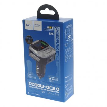 1 499 р. Устройство зарядное в прикуриватель с трансмиттером (bluetooth,hands free) HOCO HOCO e75 тмн-синий  с доставкой в г. Пермь. Увеличить фотографию 4