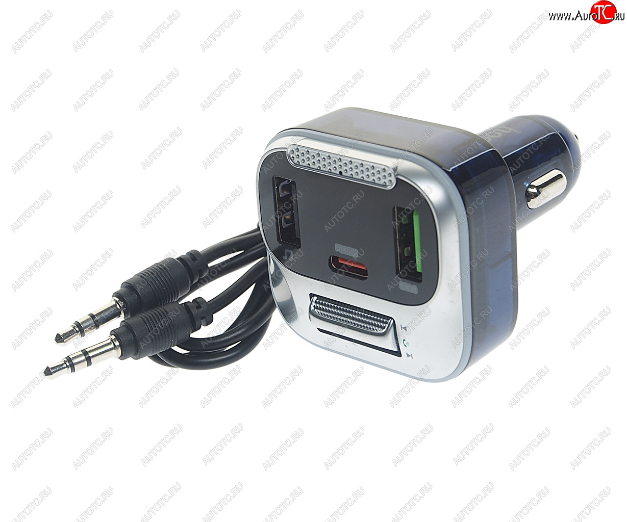 1 499 р. Устройство зарядное в прикуриватель с трансмиттером (bluetooth,hands free) HOCO HOCO e75 тмн-синий  с доставкой в г. Пермь