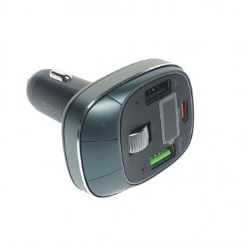1 669 р. Устройство зарядное в прикуриватель с трансмиттером (bluetooth,hands free) HOCO HOCO e76 серый  с доставкой в г. Пермь. Увеличить фотографию 2