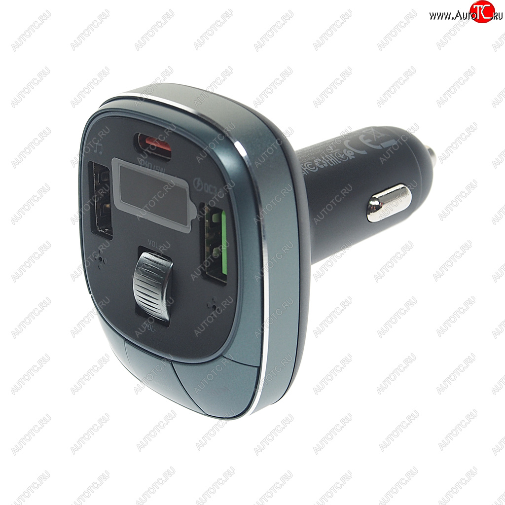 1 669 р. Устройство зарядное в прикуриватель с трансмиттером (bluetooth,hands free) HOCO HOCO e76 серый  с доставкой в г. Пермь
