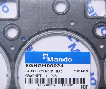 1 099 р. Прокладка головки блока HYUNDAI Porter 2 дв.D4CB t=1.00мм (G) MANDO MANDO eghgh00024  с доставкой в г. Пермь. Увеличить фотографию 2