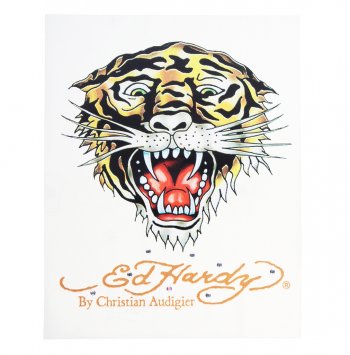 32 р. Наклейка виниловая TIGER 18х23см со стразами ED HARDY ED HARDY eh-00227  с доставкой в г. Пермь. Увеличить фотографию 1