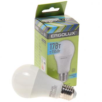 125 р. Лампа светодиодная Е27 A60 17W (155W) 220V холодный ERGOLUX ERGOLUX el-led-a60-17w-e27-4k  с доставкой в г. Пермь. Увеличить фотографию 1