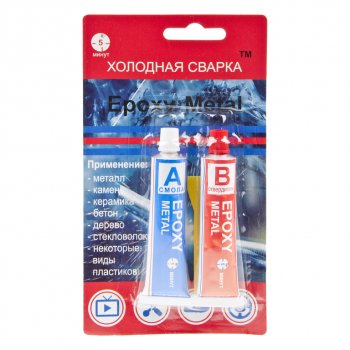 252 р. Клей эпоксидный двухкомпонентный черный 57г Epoxy Metal АСТАТ НПК АСТАТ em-57  с доставкой в г. Пермь. Увеличить фотографию 1