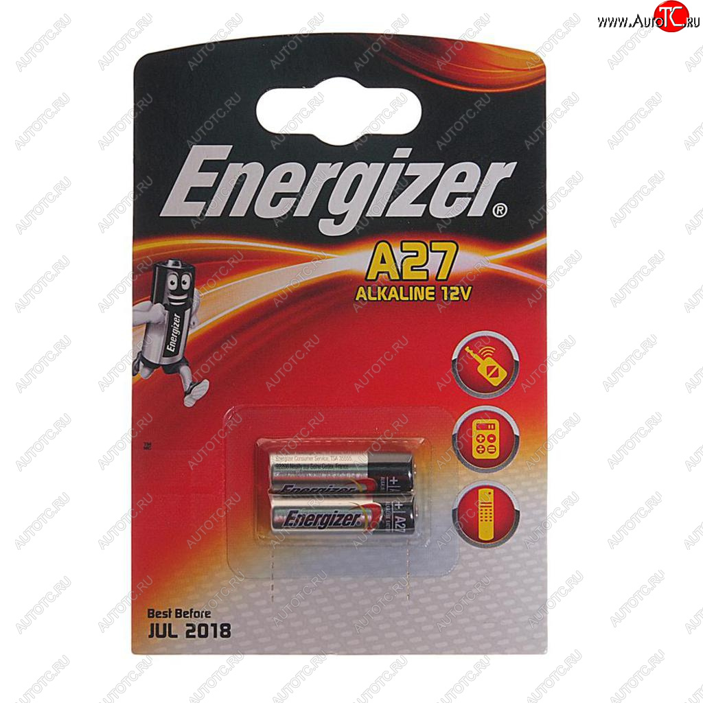 399 р. Батарейка A27 MN27 12V (пульт сигнализации) блистер (2шт.) Alkaline ENERGIZER ENERGIZER en-e27a(2)бл  с доставкой в г. Пермь