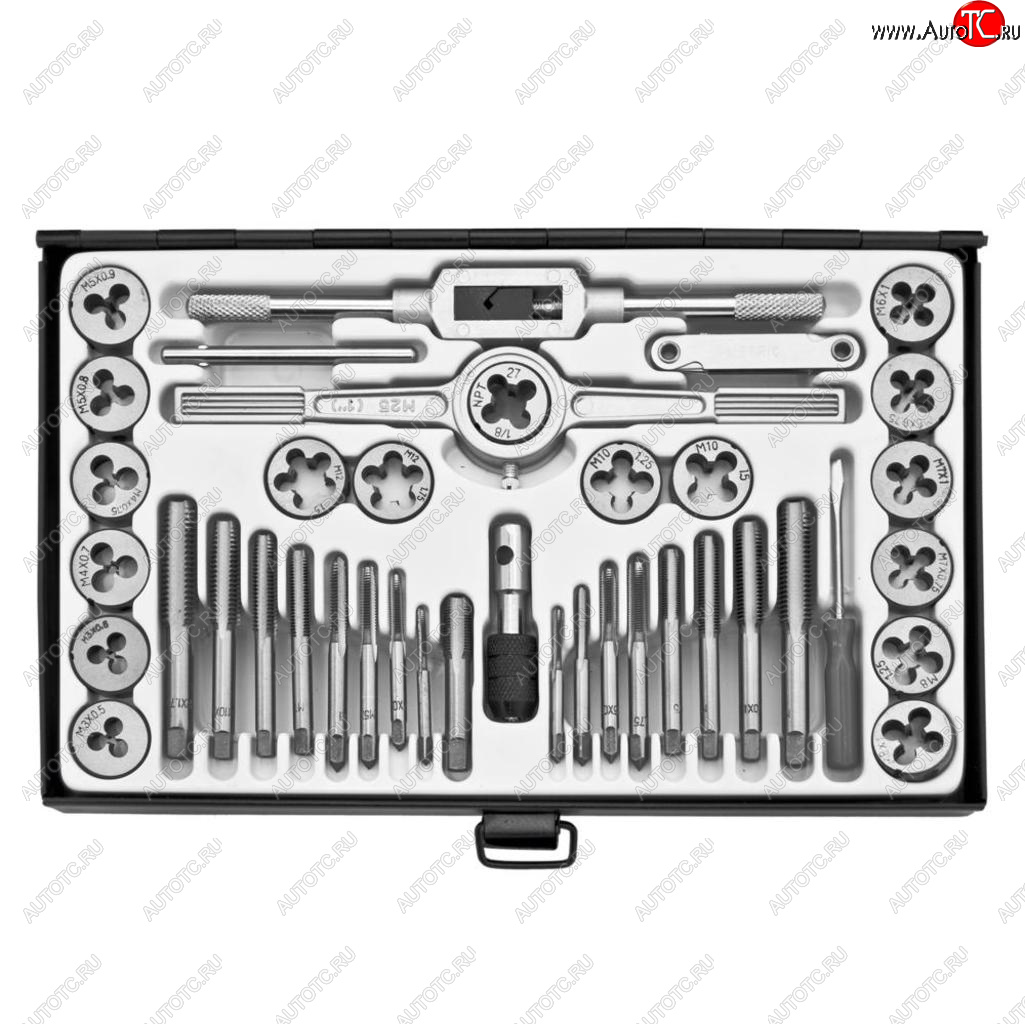 3 499 р. Набор метчиков и плашек метрический 40 предметов ЭВРИКА ЭВРИКА er-00401  с доставкой в г. Пермь