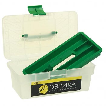 299 р. Ящик для инструмента 285х155х125мм прозрачный ЭВРИКА ЭВРИКА er-10337  с доставкой в г. Пермь. Увеличить фотографию 2