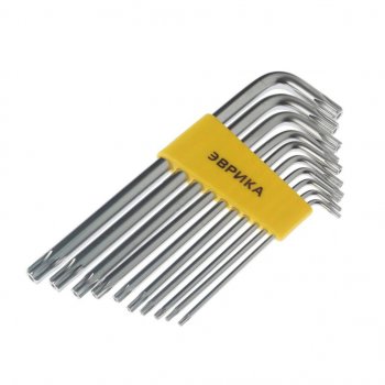 459 р. Набор ключей TORX T9-Т50 Г-образных удлиненных 10 предметов ЭВРИКА ЭВРИКА er-15101lt  с доставкой в г. Пермь. Увеличить фотографию 2