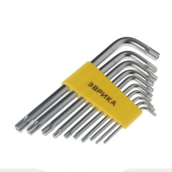 359 р. Набор ключей TORX T9-Т50 Г-образных 10 предметов ЭВРИКА ЭВРИКА er-15101t  с доставкой в г. Пермь. Увеличить фотографию 2