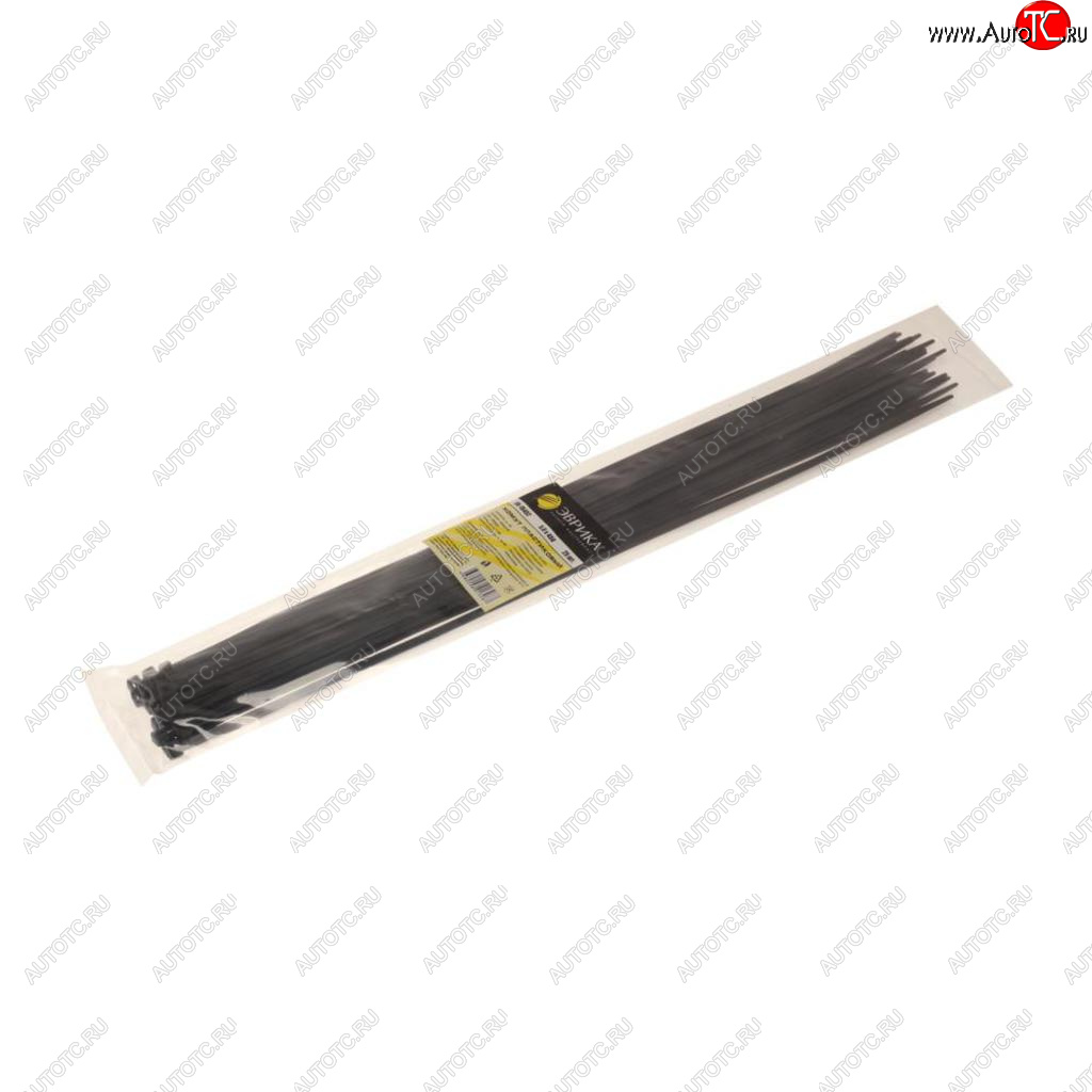 140 р. Хомут-стяжка 450х5.0 пластик черный (25шт.) ЭВРИКА ЭВРИКА er-15452  с доставкой в г. Пермь