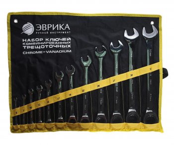 4 999 р. Набор ключей комбинированных 6-32мм трещоточных 12 предметов в сумке ЭВРИКА ЭВРИКА er-20632  с доставкой в г. Пермь. Увеличить фотографию 1
