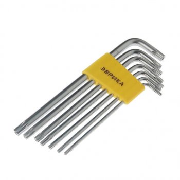 389 р. Набор ключей TORX T10-Т40 Г-образных удлиненных 7 предметов ЭВРИКА ЭВРИКА er-25107lt  с доставкой в г. Пермь. Увеличить фотографию 2