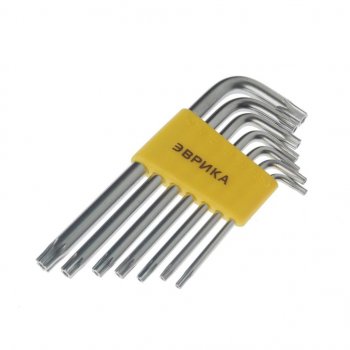 299 р. Набор ключей TORX T10-Т40 Г-образных 7 предметов ЭВРИКА ЭВРИКА er-25107t  с доставкой в г. Пермь. Увеличить фотографию 2