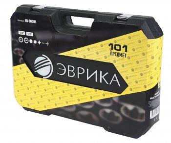 7 299 р. Набор инструментов 101 предмет слесарно-монтажный 1/4,1/2 6-ти гран. ЭВРИКА ЭВРИКА er-80001 ЭВРИКА er-80001  с доставкой в г. Пермь. Увеличить фотографию 6