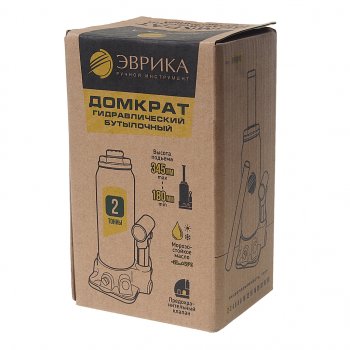 1 289 р. Домкрат бутылочный 2т 180-345мм с клапаном (ремкомплект) ЭВРИКА ЭВРИКА er-80021  с доставкой в г. Пермь. Увеличить фотографию 3