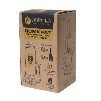1 569 р. Домкрат бутылочный 3т 195-380мм с клапаном (ремкомплект) ЭВРИКА ЭВРИКА er-80031  с доставкой в г. Пермь. Увеличить фотографию 3