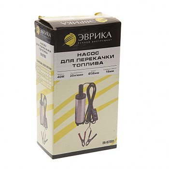 1 179 р. Насос для перекачки топлива 12V 20лмин. d=38мм 16мм 40W ЭВРИКА ЭВРИКА er-87201  с доставкой в г. Пермь. Увеличить фотографию 2