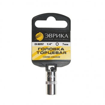 31 р. Головка торцевая 1/4 07мм с держателем ЭВРИКА ЭВРИКА er-90207h ЭВРИКА er-90207h  с доставкой в г. Пермь. Увеличить фотографию 1