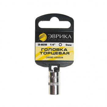 42 р. Головка торцевая 14 09мм с держателем ЭВРИКА ЭВРИКА er-90209h  с доставкой в г. Пермь. Увеличить фотографию 1