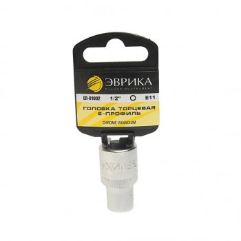 73 р. Головка торцевая 12 TORX E11 с держателем ЭВРИКА ЭВРИКА er-91602h  с доставкой в г. Пермь. Увеличить фотографию 1
