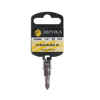 20 р. Бита-головка 14 POZIDRIVE PZ 2.0х37мм с держателем ЭВРИКА ЭВРИКА er-93302h  с доставкой в г. Пермь. Увеличить фотографию 1