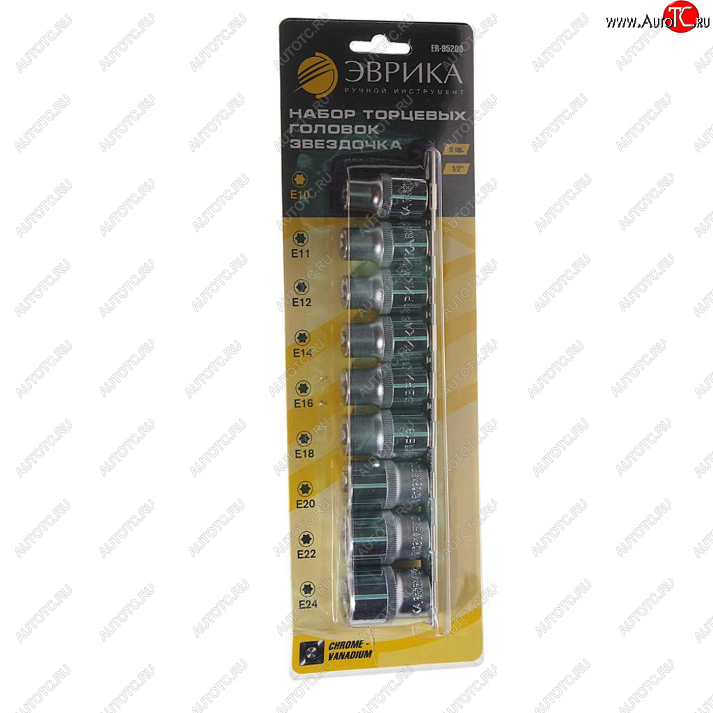 1 199 р. Набор головок торцевых 12 TORX Е10-E24 9 предметов ЭВРИКА ЭВРИКА er-95200  с доставкой в г. Пермь