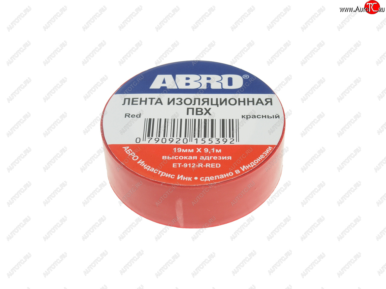 52 р. Изолента ПВХ красная 18ммх9.1м ABRO ABRO et-912-18-10-red-rw  с доставкой в г. Пермь