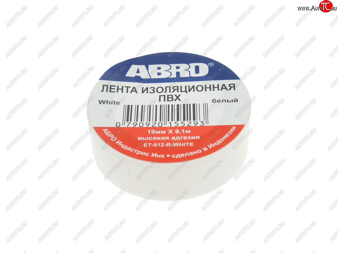52 р. Изолента ПВХ белая 18ммх9.1м ABRO ABRO et-912-18-10-wht-rw  с доставкой в г. Пермь