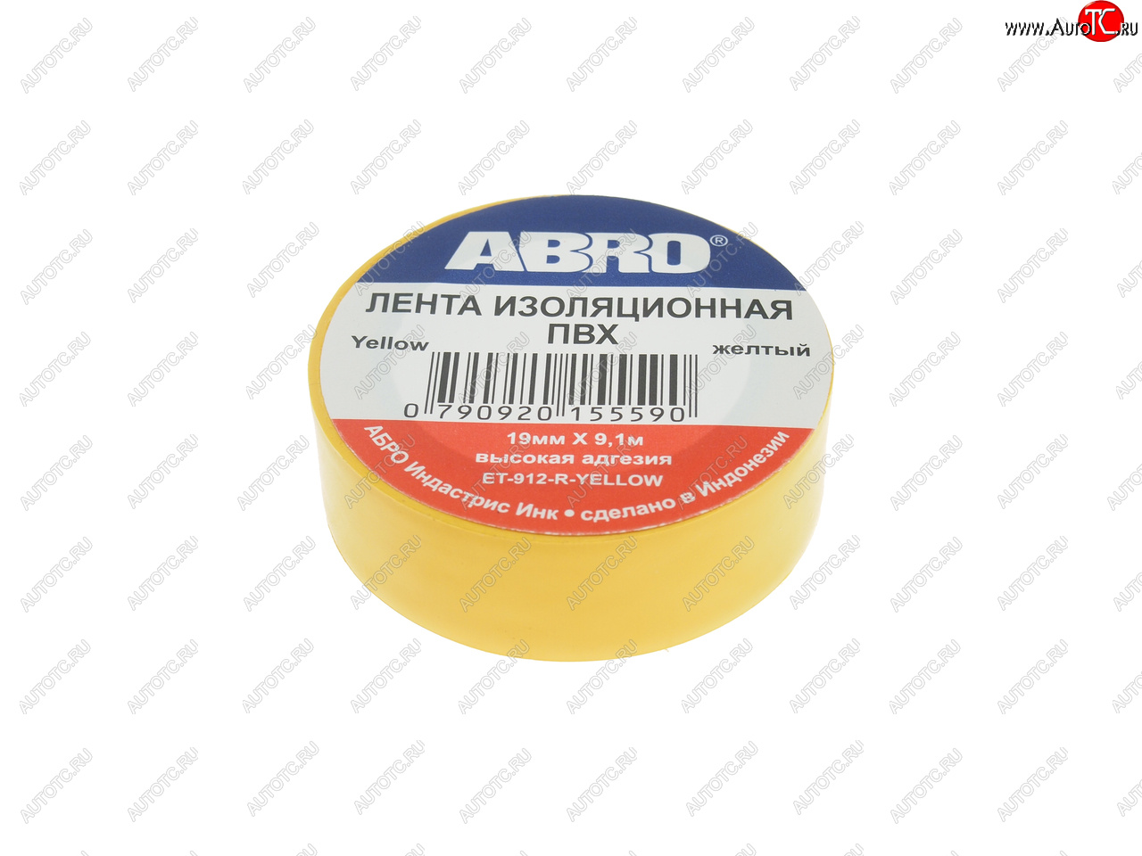 52 р. Изолента ПВХ желтая 18ммх9.1м ABRO ABRO et-912-18-10-ylw-rw  с доставкой в г. Пермь