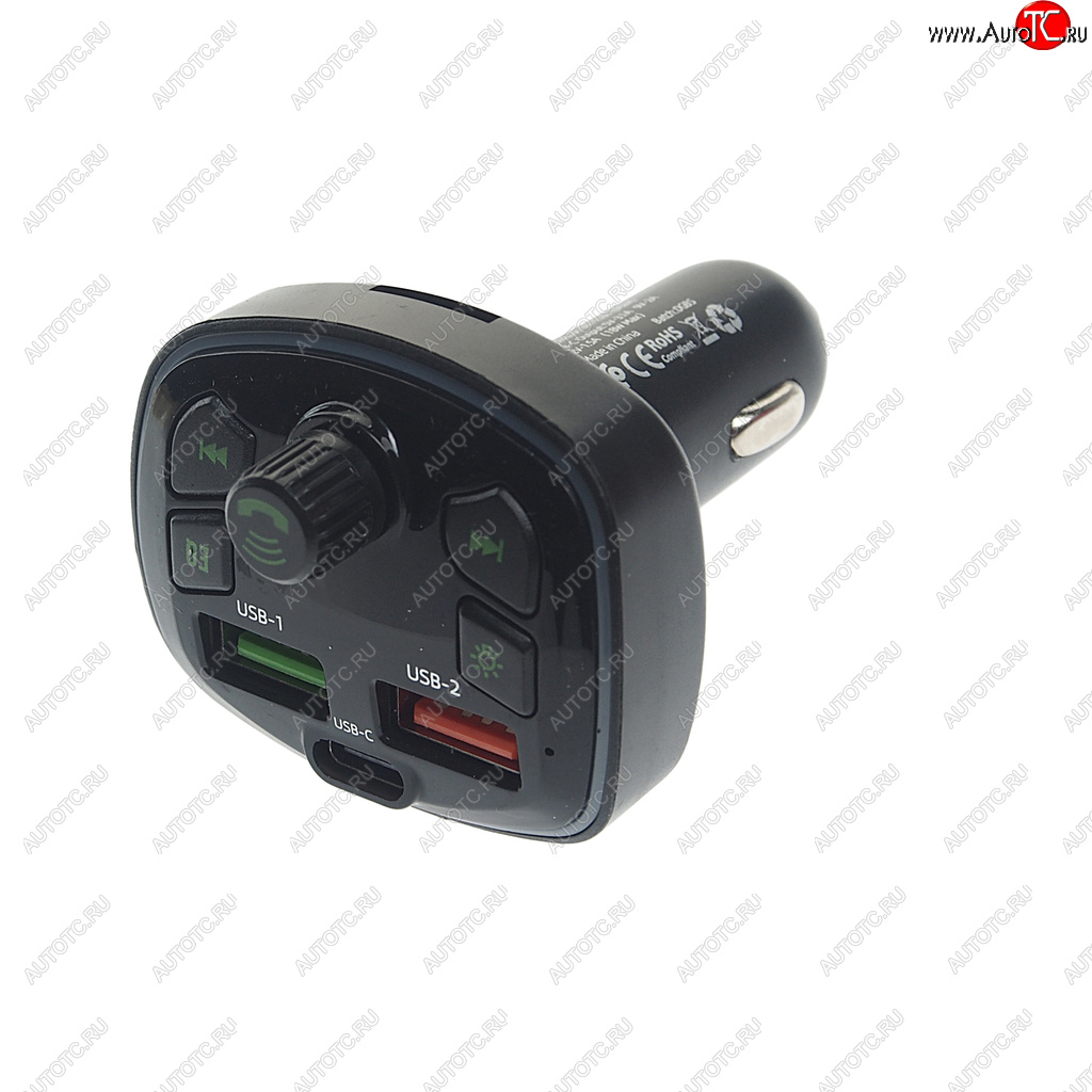 899 р. Устройство зарядное в прикуриватель с трансмиттером (bluetooth,hands free) EARLDOM EARLDOM et-m71 black  с доставкой в г. Пермь