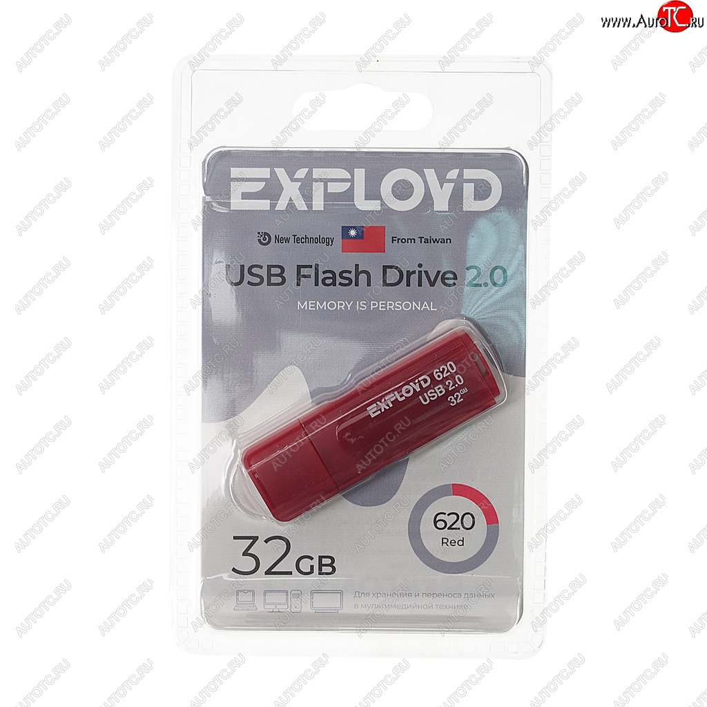 579 р. Карта памяти USB 32GB EXPLOYD EXPLOYD ex-32gb-620-red  с доставкой в г. Пермь