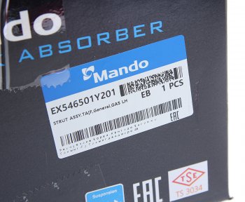 6 199 р. Амортизатор KIA Picanto (11-) передний левый газовый (high suspension) MANDO MANDO ex546501y201 MANDO ex546501y201  с доставкой в г. Пермь. Увеличить фотографию 6