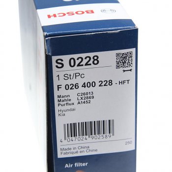 899 р. Фильтр воздушный HYUNDAI ix35 (10-),Tucson (10-) KIA Sportage (10-) BOSCH BOSCH f026400228  с доставкой в г. Пермь. Увеличить фотографию 2