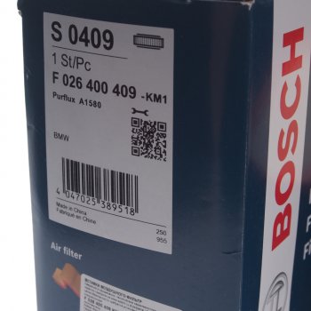 3 189 р. Фильтр воздушный BMW 3 (F30),5 (F10),X3 (F25),X5 (F15) (3.0) BOSCH BOSCH f026400409  с доставкой в г. Пермь. Увеличить фотографию 3