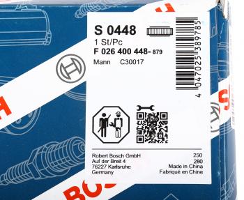 1 129 р. Фильтр воздушный HYUNDAI Santa Fe (12-) (2.4) KIA Sorento (12-) (2.4) BOSCH BOSCH f026400448  с доставкой в г. Пермь. Увеличить фотографию 4