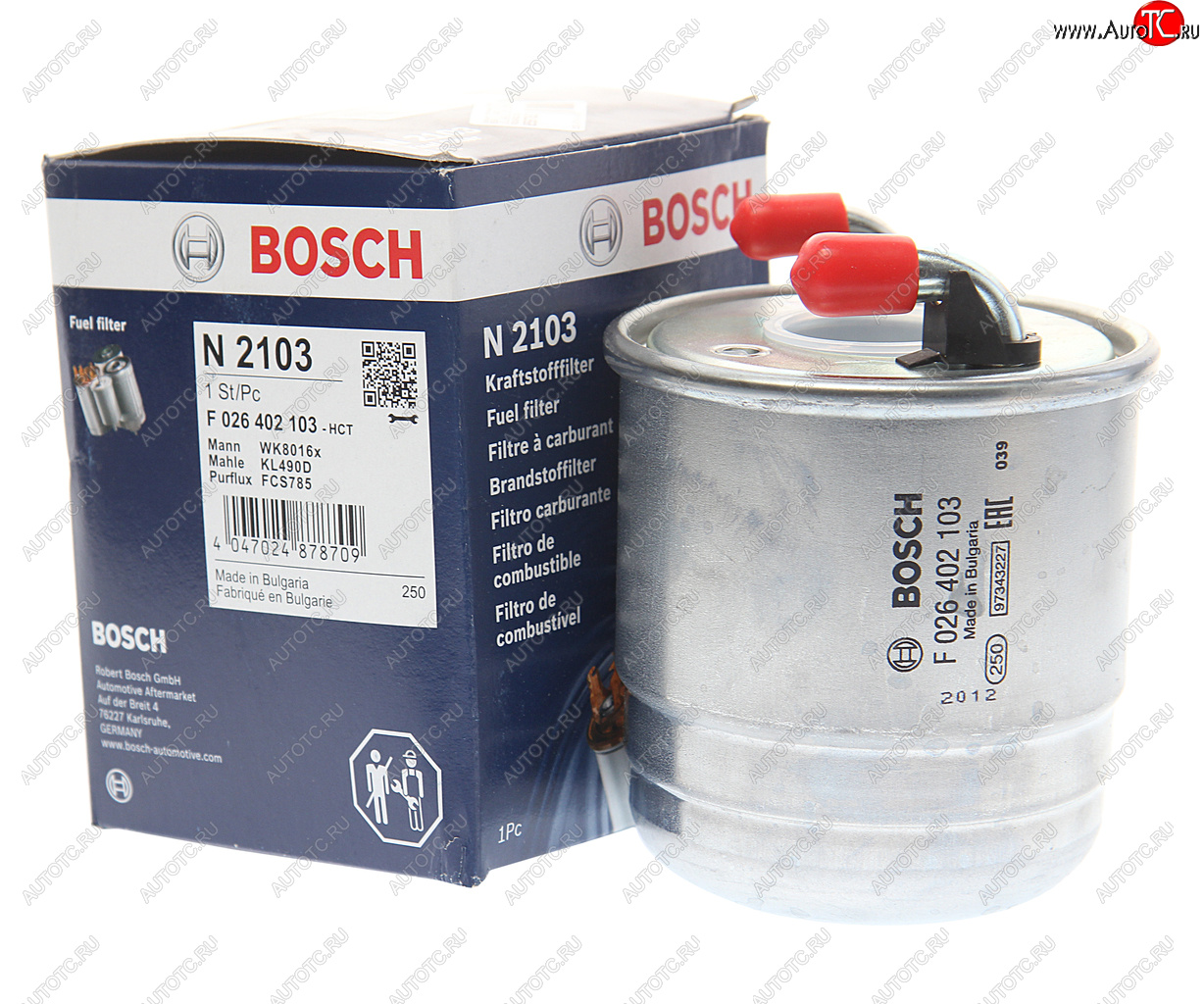 2 989 р. Фильтр топливный MERCEDES C (W204) (07-13),E (W212) (09-) BOSCH BOSCH f026402103  с доставкой в г. Пермь