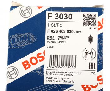 1 759 р. Фильтр топливный VOLVO S60,S80,V70 (03-) BOSCH BOSCH f026403030  с доставкой в г. Пермь. Увеличить фотографию 4